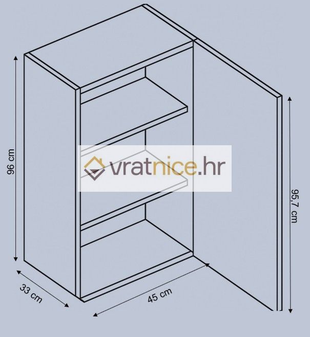 Vratnice.hr GORNJI ELEMENT 45/96 SIVI