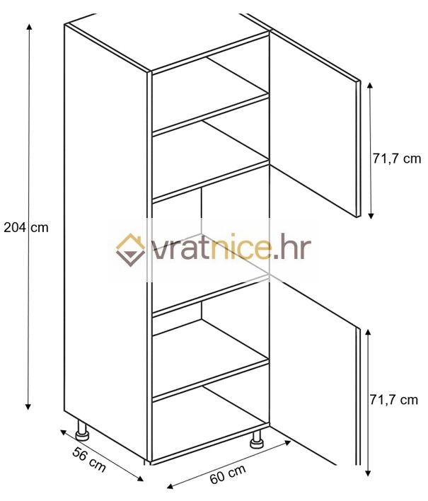 Vratnice.hr VISOKI ELEMENT 60/204 2V+PEĆNICA BIJELI