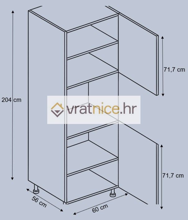 Vratnice.hr VISOKI ELEMENT 60/204 2V+PEĆNICA SIVI