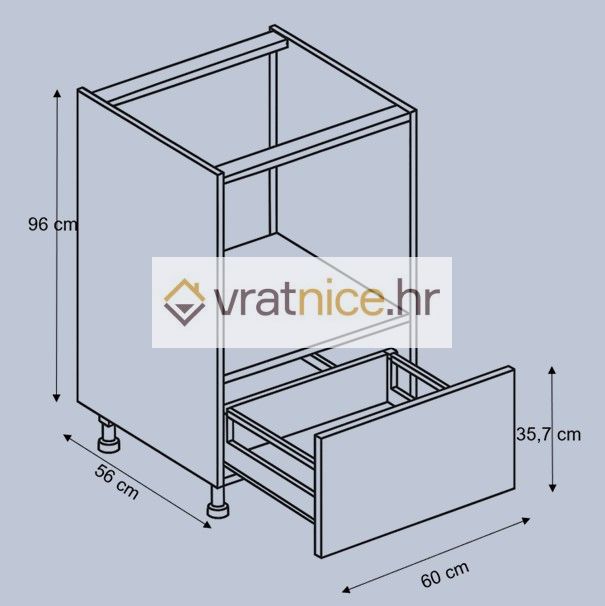 Vratnice.hr VISOKI ELEMENT 60/96 ZA PEĆNICU SIVI