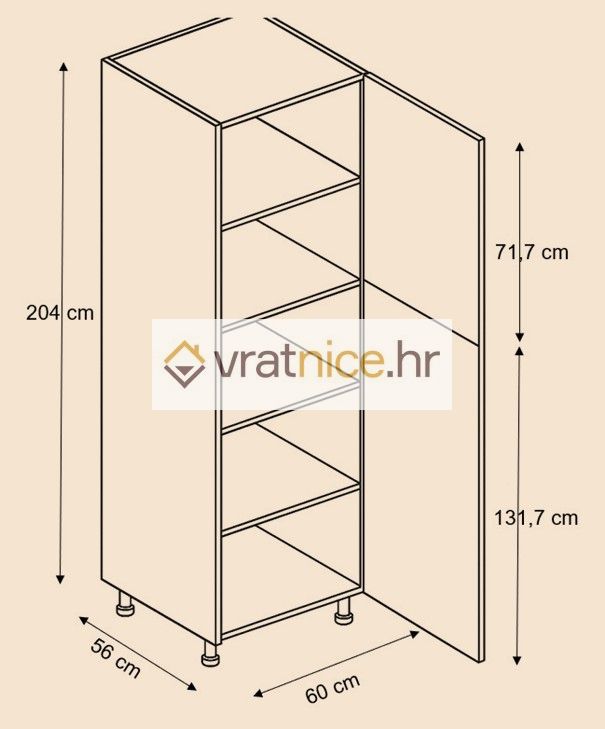 Vratnice.hr VISOKI ELEMENT 60/204 BEŽ